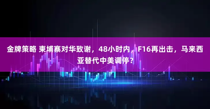 金牌策略 柬埔寨对华致谢，48小时内，F16再出击，马来西亚替代中美调停？
